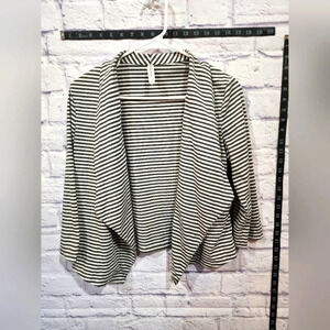 Tickled Teal Gr/Wh Striped Blazer Size M